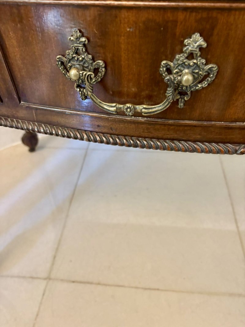 Antique Victorian Quality Carved Mahogany Desk/Console Table - Image 11